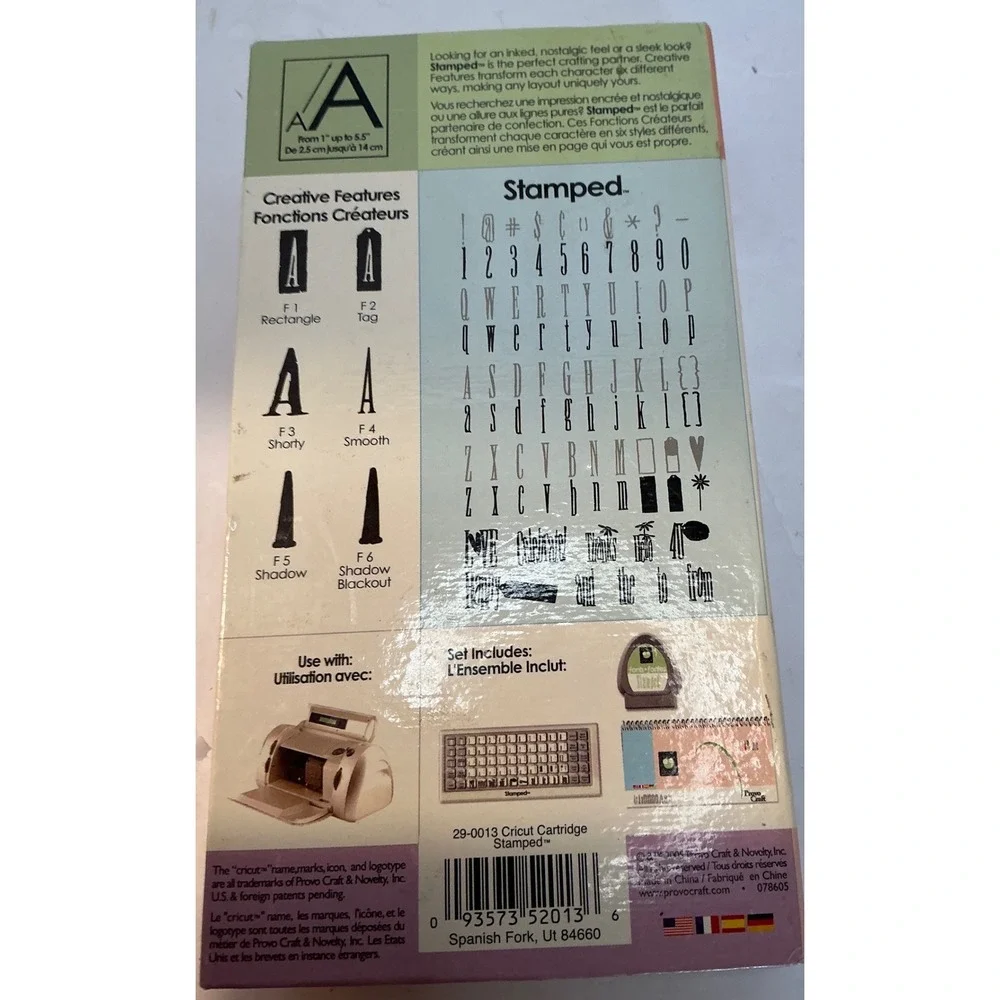 Cricut Stamped Font Cartridge Heather Lancaster‎ Provo Craft Keypad Handbook